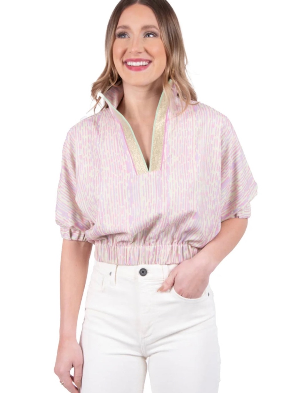 Emily McCarthy Poppy Crop Highlighter Stripe